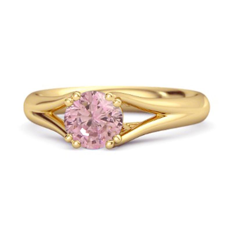 

Pink Topaz Elegant Bypass Solitaire Ring - 925 Sterling Silver Gold Vermeil 11.5 золотий/жовтий