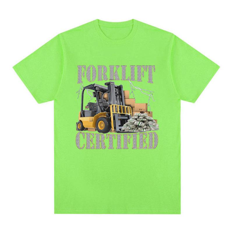 Funny Forklift Certified Operator Print T-Shirt Men Vintage Fashion Short Sleeve T-shirts Cotton Casual Cozy Oversized T Shirts