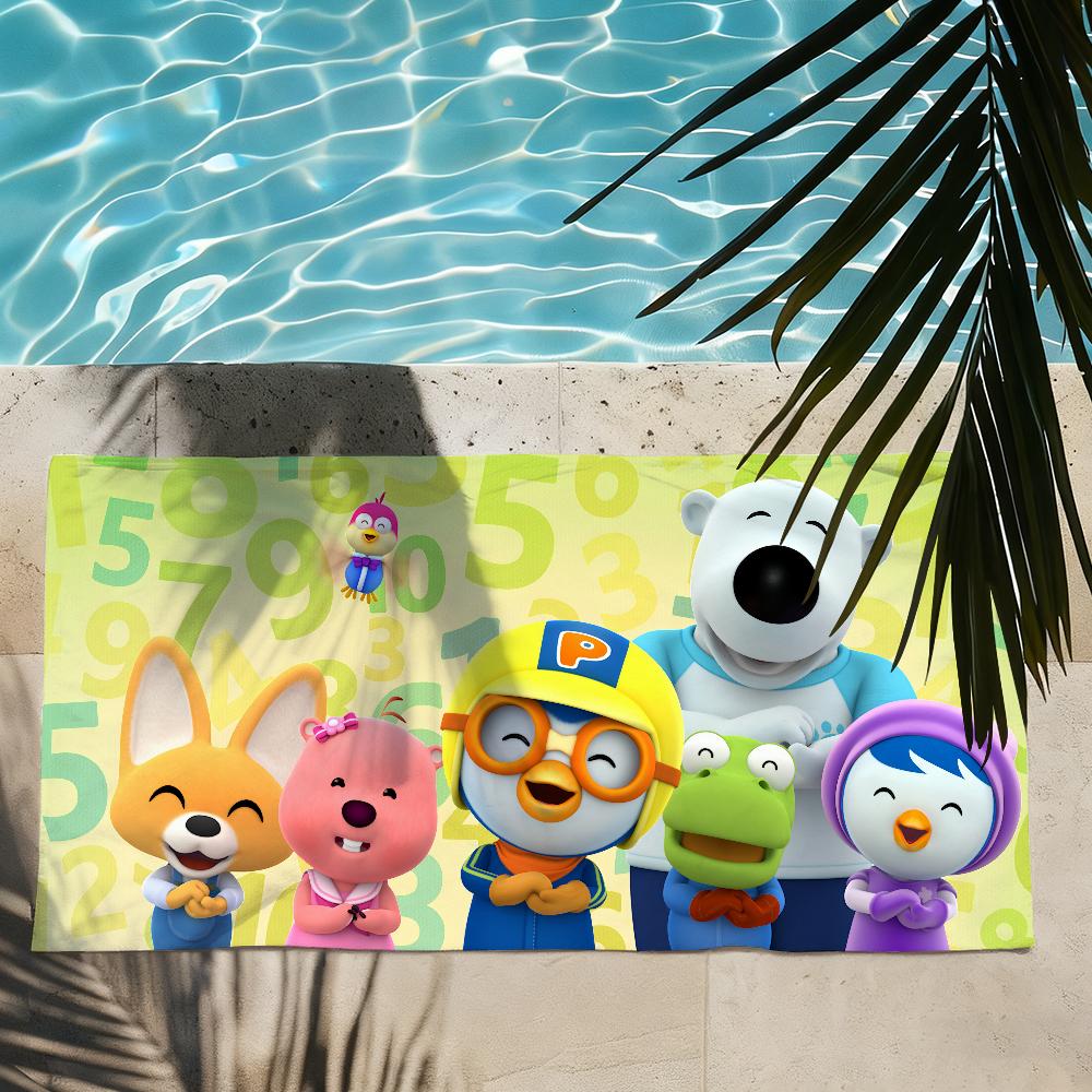 Cartoon P-PororoS-S Cute Towel Shower Sauna Travel Spa Quick Dry Gym Accessories Soft Large Beach Towels