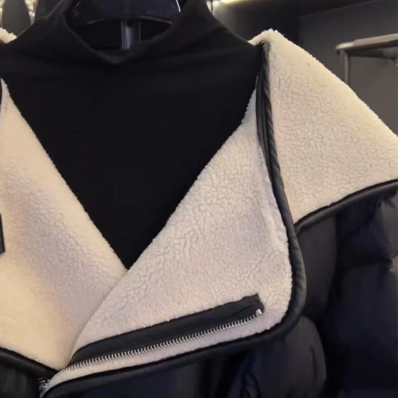 Herbst- und Winter Damen Neue Business Baumwolljacke mit Taillengürtel Slim Fit Colorblocking Lässig High-End Damenmantel