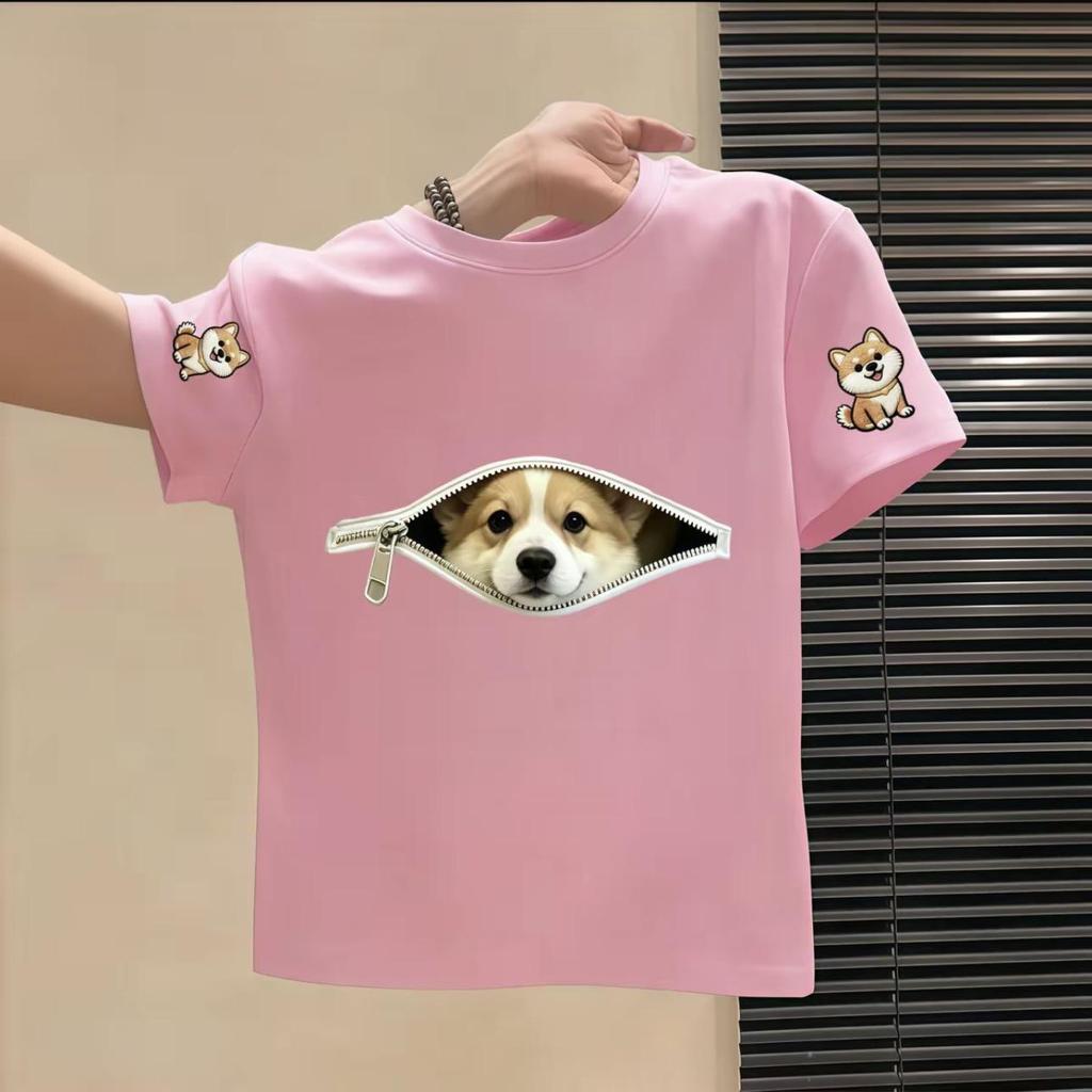 Chic Cartoon Print Cotton Summer T-Shirt for Toddlers & Boys