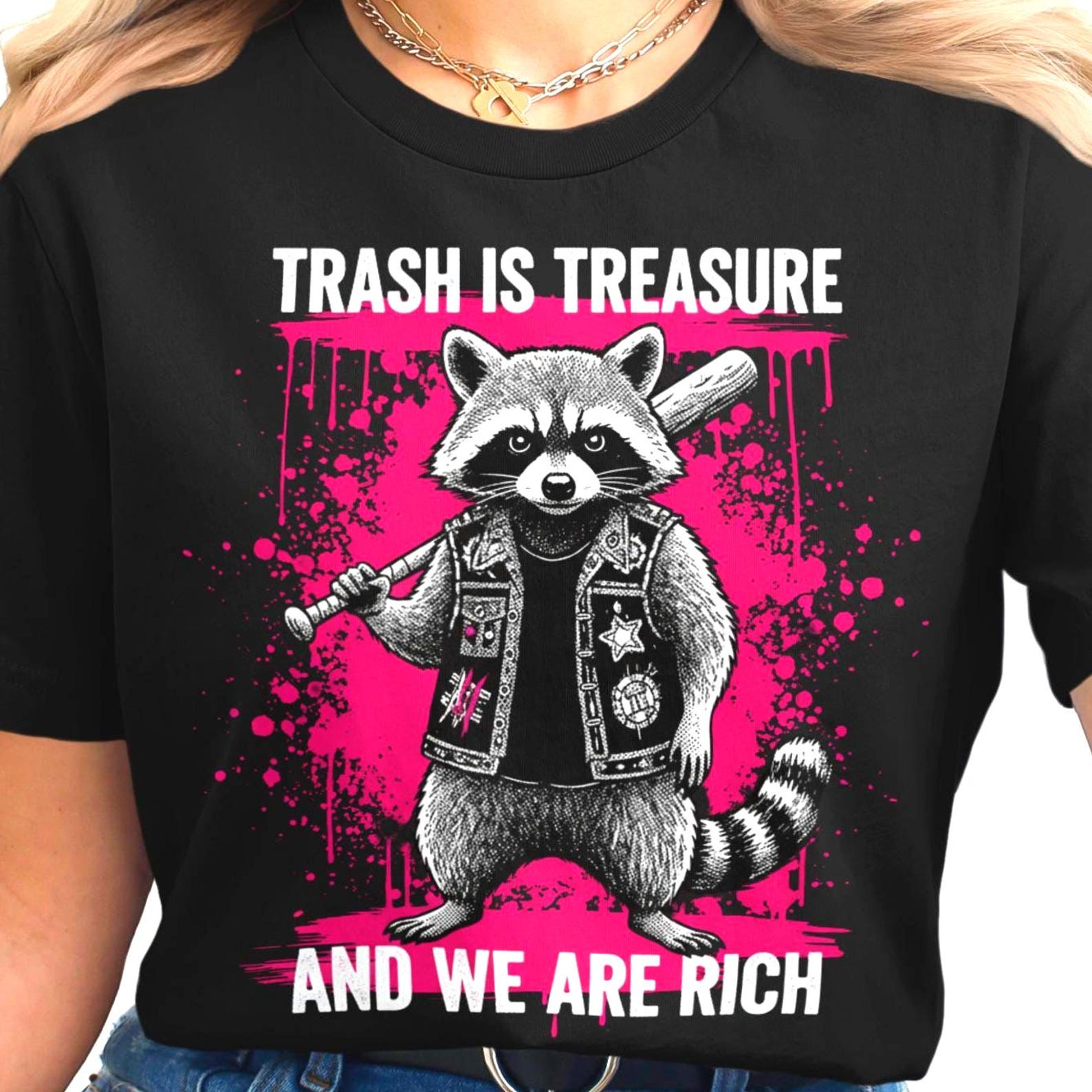 Trash Is Treasure Shirt | Raccoon Punk Graphic Tee | Funny Trash Panda T-Shirt | Grunge Street Animal Art | Gift For Raccoon Lovers 3XL