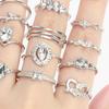 15Pcs/Set Women Bohemian Rhinestone Stackable Finger Rings Jewelry Gift for Daily Wear