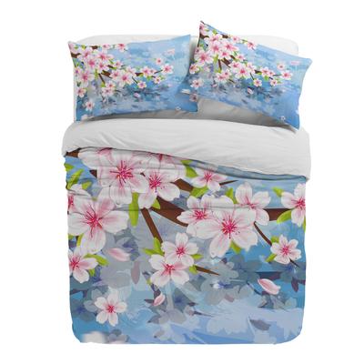 Pink Flower Peach Blossom Duvet Cover With Pillow Case Custom 3pcs Bedding Set Quilt Cover Double Bed Home Textile