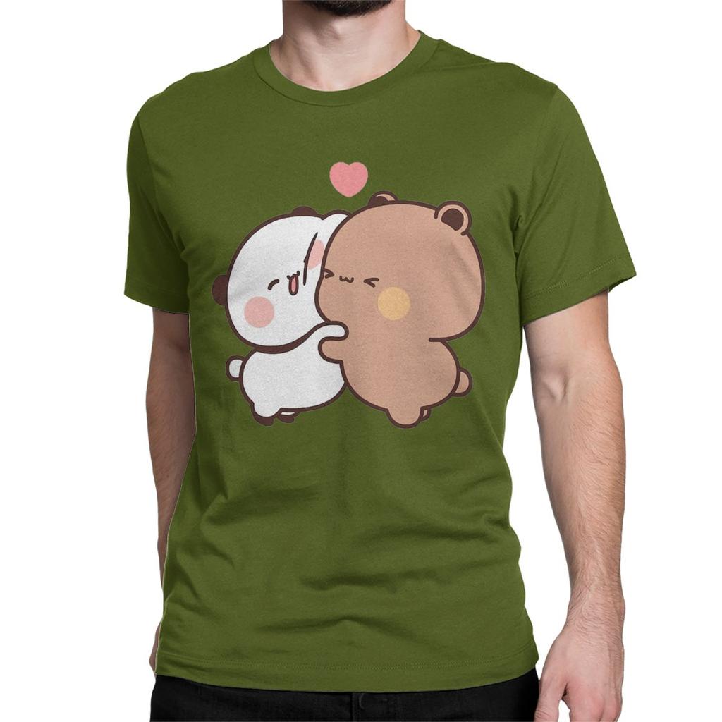Men Women T-Shirts Bubu Dudu Hug Love Funny 100% Cotton Tee Shirt Short Sleeve Panda Bear T Shirts Tops Birthday Present