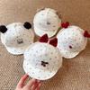 Baby Girl Boy Summer Cotton Sun Hat With Cherry Heart Dots For Newborns