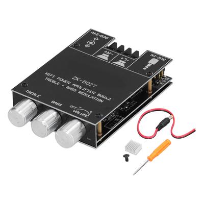 Teljesítményerősítő kártyamodul Bluetooth sztereó kétcsatornás AMP magas mélyhang vezérléssel ZK-502T