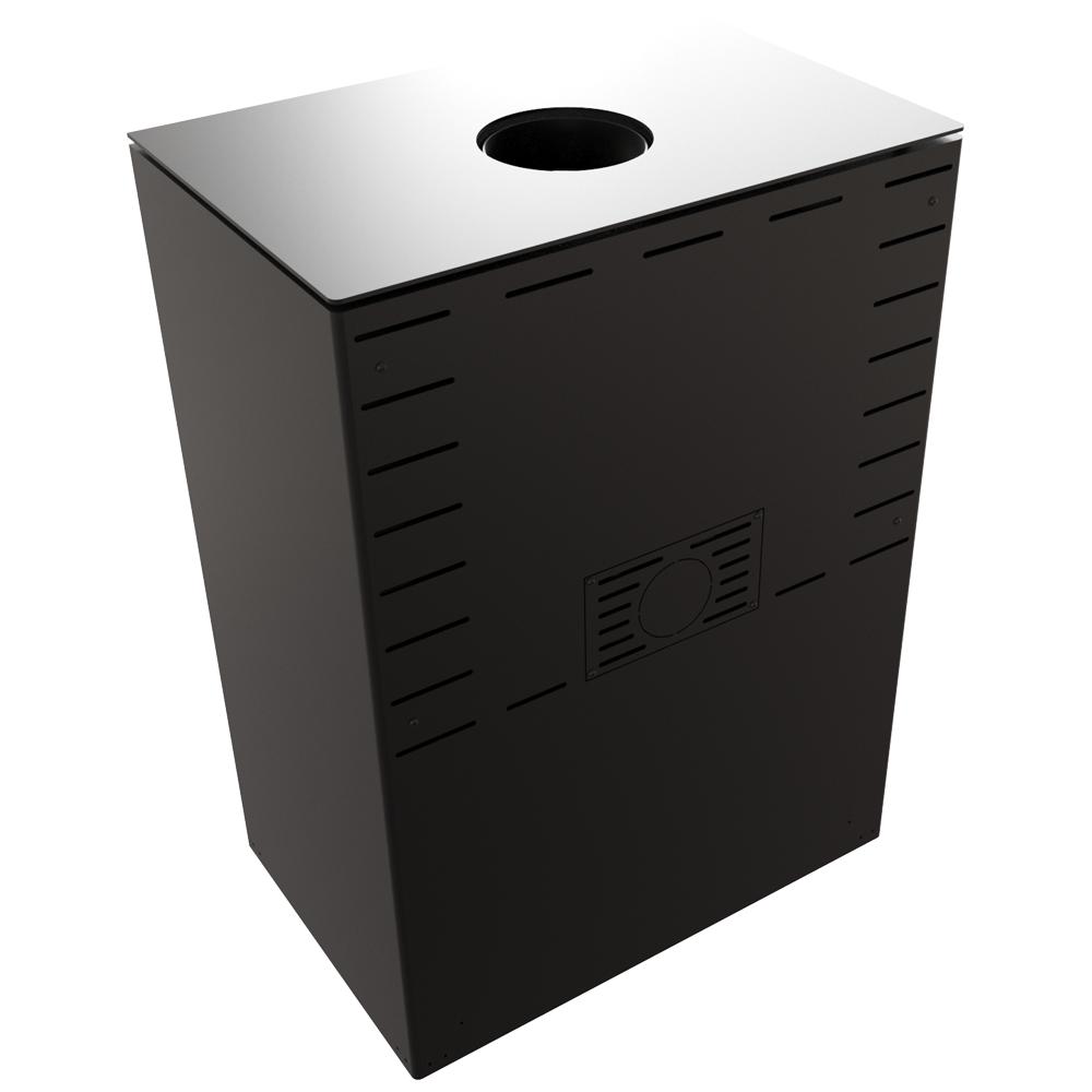 Holzbefeuerter Stahlofen KRATKI KARI 80 Ø 180 12 kW Nische für Holz schwarz thermotec