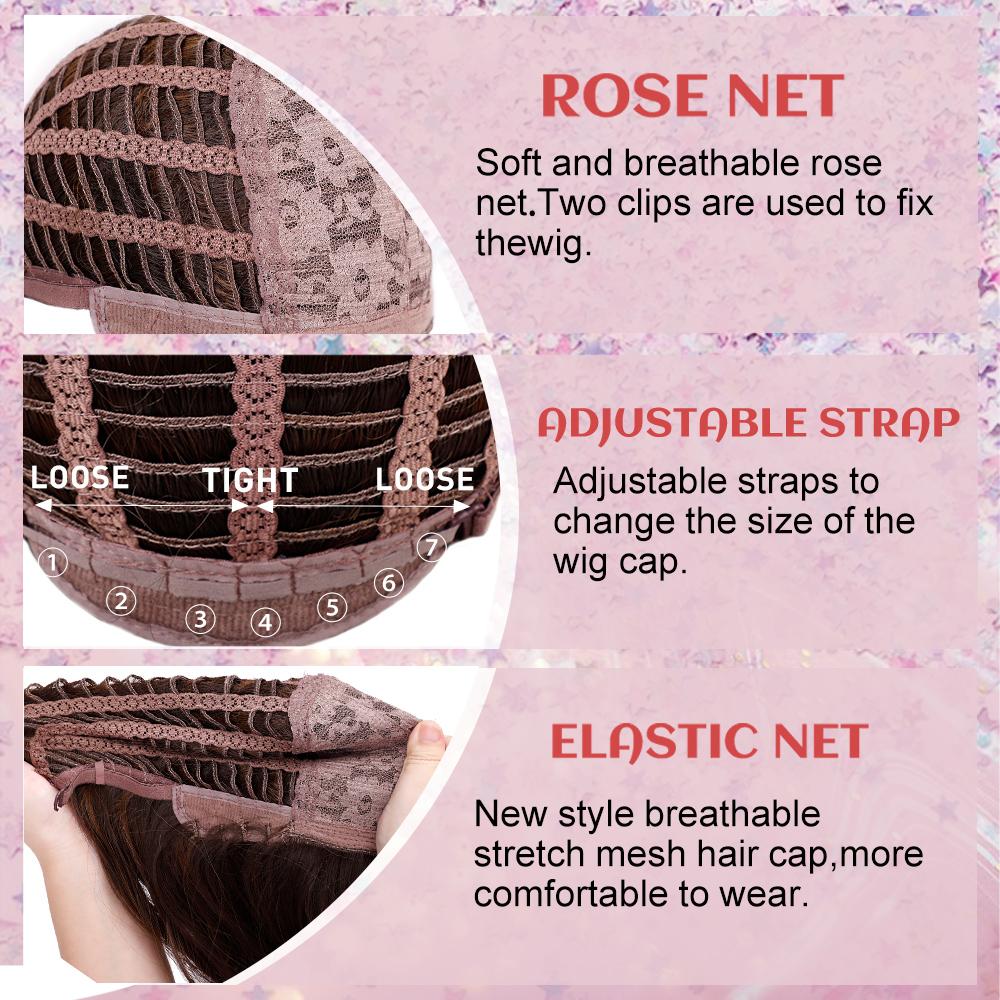 oneNonly Long Body Wave Ombre Brown Pink Synthetic Wigs with Bangs Natural Wave for Women Cosplay Natural Wig Heat Resistant