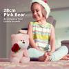 Valentine's Day Teddy Bear with Heart Rose 28cm Pink Plush Toy Stuffed Animal Birthday Gift for Girlfriend Kids