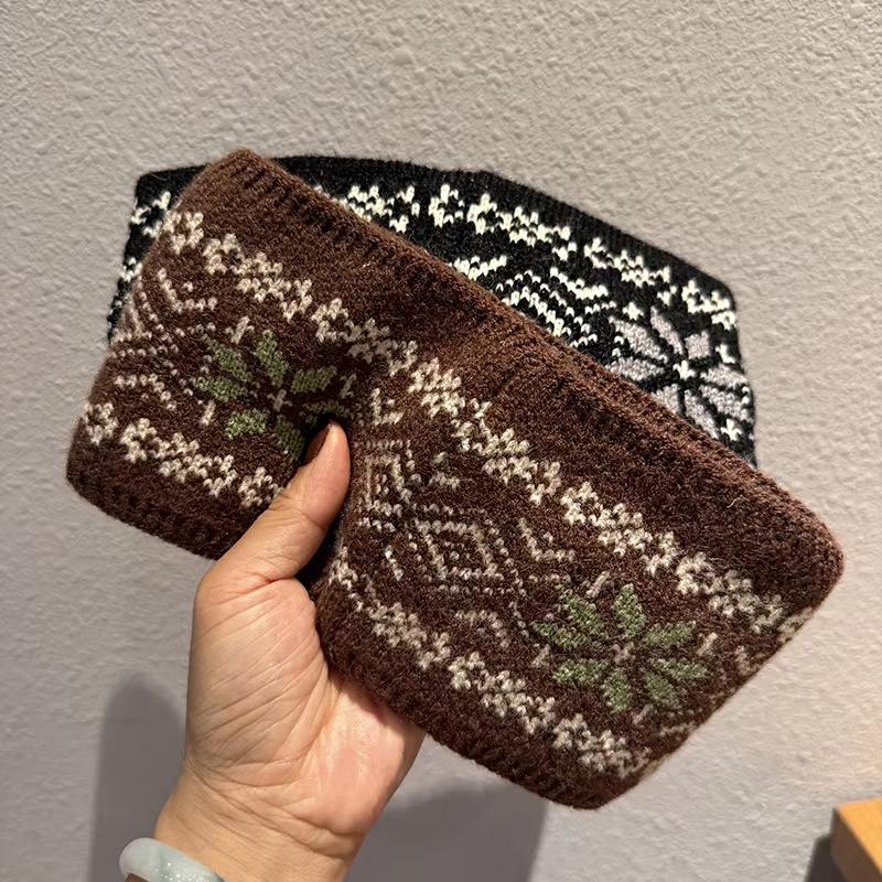 1 Stück Accessoire Farbblock-Stirnband Stilvoll Block Warm Strick Breiter Rand Haar Gestreift Gestrickt