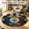 Round Rug Custom NameFenerbahçe FC Pattern Non Slip Carpet Home Floor Decor