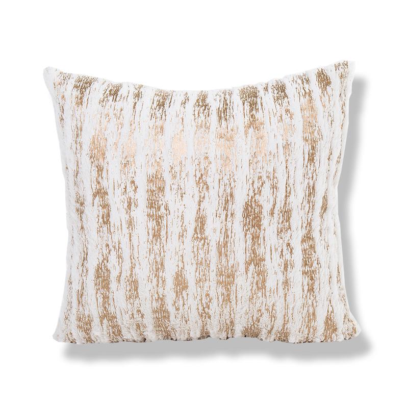 Airldianer Latest Plush Pillowcase Gentle Wool Gold Silver Furry Cushion Pad Case Square Waist Throw Pillow Case Gifts Faux Fur