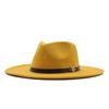 Europe, America, Autumn and Winter New M Standard Big Eaves Peach Heart Concave Convex Top Fashion Flat Top Hat Women's Woolen Jazz Hat