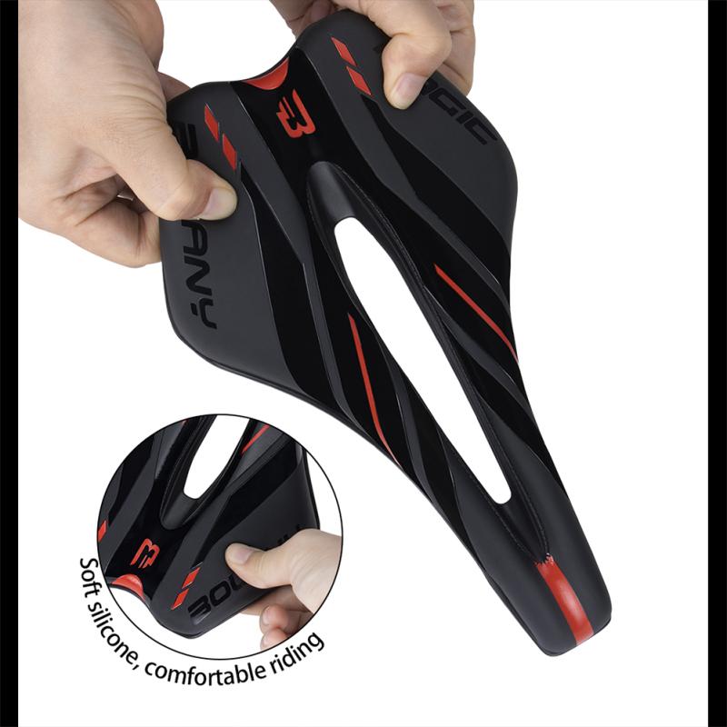 Mountain Bike Seat Cushion Ergonomic Hollowed Comfortable Breathable Waterproof Shock Absorption