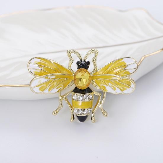 Pszczoła Broszka Pin Musujące Odporne na rdzę Odporne na korozję Duży owad Broszka Pin Fashion Dress Coat Accessories