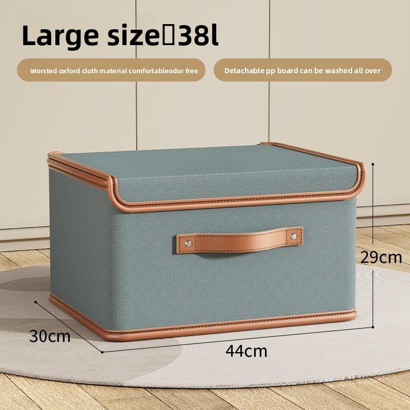 Oxford Cloth Collapsible Clothes Storage Bin With Lid For Bedroom Organizer