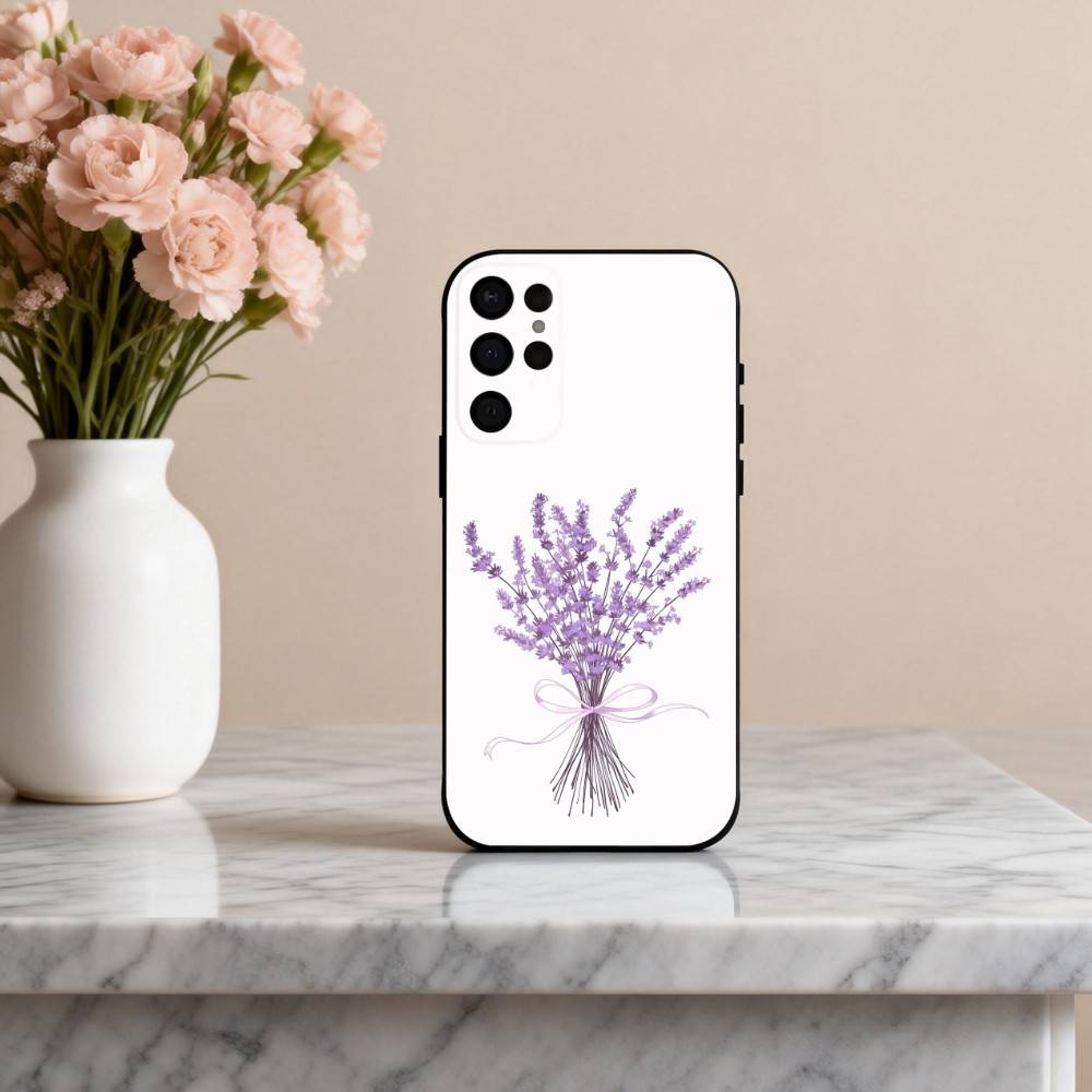 P-Purple L-lavender Phone Case For Samsung S25,24,23,22,30,21,10,9,Ultra,Plus,Lite,FE,4,5 G Soft Black Case