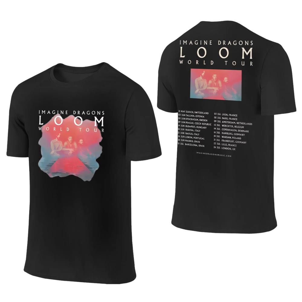 Mens Womens TShirt Imagine Dragons Band TShirts Popular Loom Tour Summer Tees Classic Design Cotton Tops Birthday Present