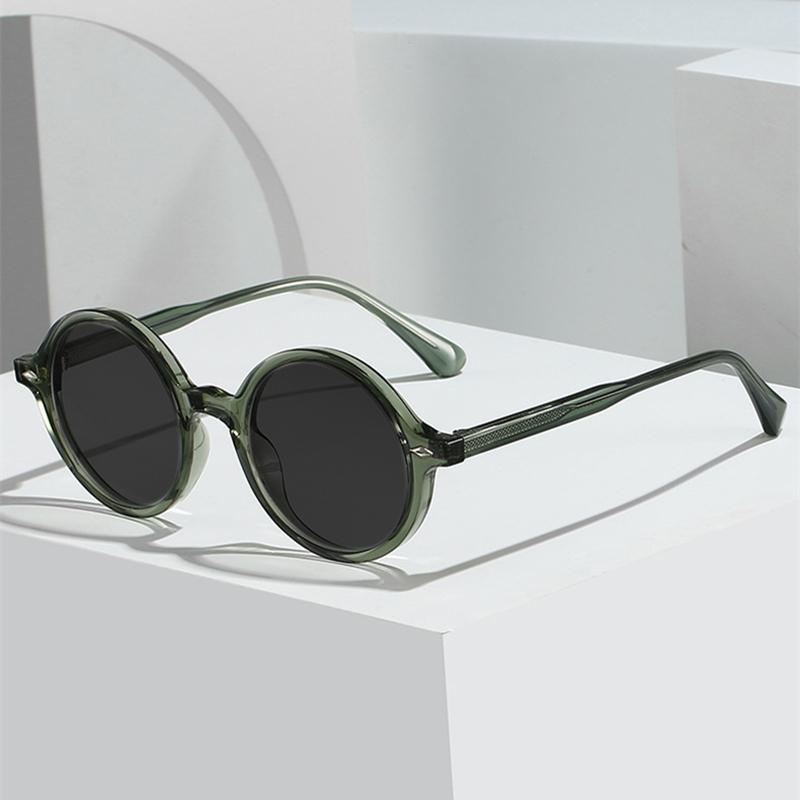 Fashion TR90 Round Big Frame Myopia Optical Prescription Gray Sunglasses For Women Men Driving Fishing Retro Sunglasses 0 To-6.0