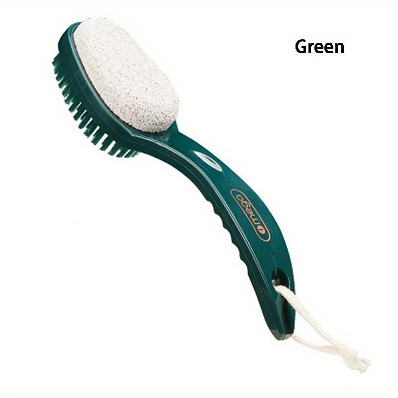 

2 в 1 Щетка для ног из пемзы, скраб с ручкой, отшелушивающее средство для удаления омертвевшей кожи, массажная щетка, инструмент для педикюра унисекс зелёный