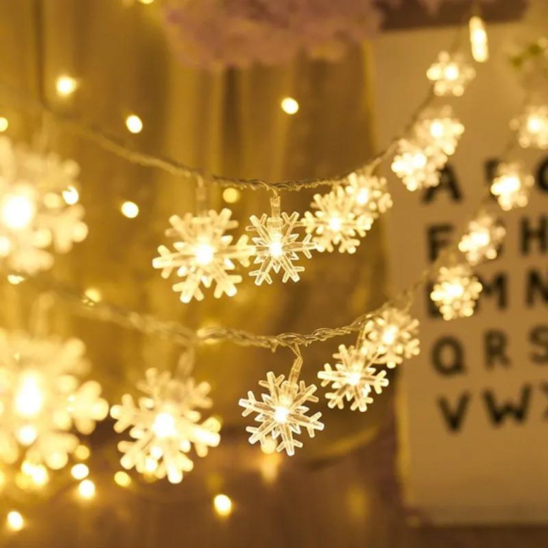 Snowflake LED String Fairy Light Garland Home Christmas Lights Wedding Decor Christmas Decor for Home Navidad Party Decoration