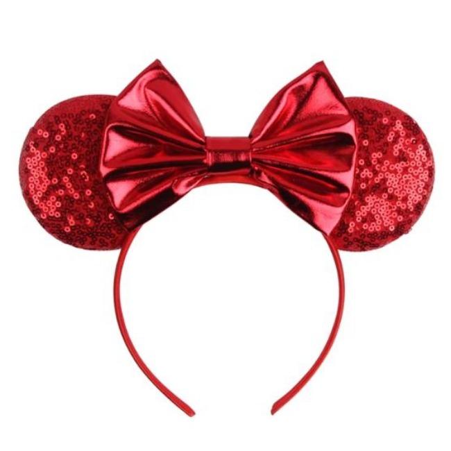 Silver Shinny Mouse Ears Headband For Girls Shinny Sequin Bow Hairband Festival Party Cosplay DIY Hair Accessories