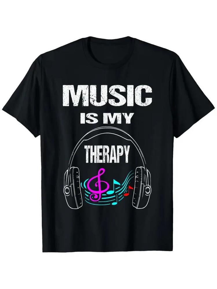 

Music Is My Men s T-Shirt - Comfortable Cotton, Crew Neck, Athletic Fit with U L