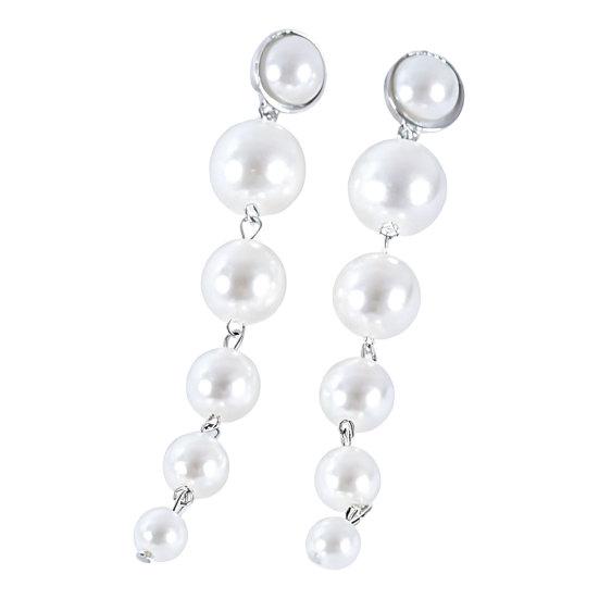 1 Pair Women Earrings, Imitation Pearls Long Earrings, French Style Long Drop Earrings, Lightweight Natural Earrings for Jewelry Gift
