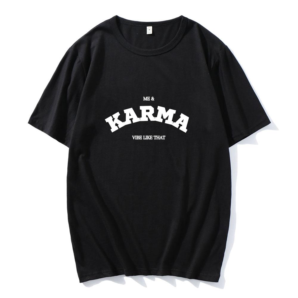

Karma Is A Cat T-shirts for Spring Round Neck Print Tee-shirt Funko Pop Fashion Cotton Tshirt Ropa Hombre Comfortable Clothes 4XL