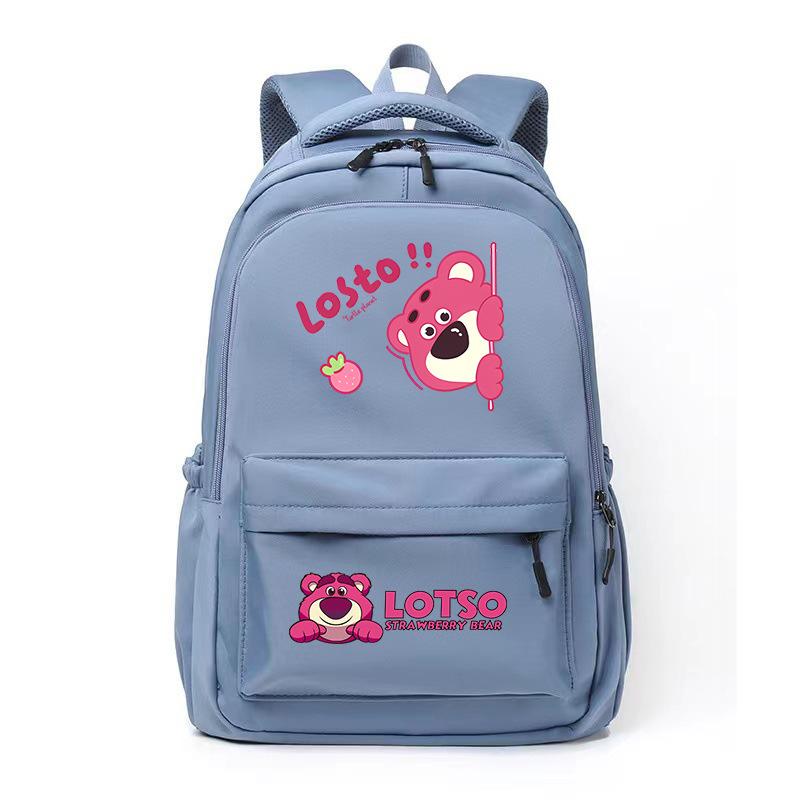 New LOSTO Strawberry Bear Printed Cartoon High-value Primary School Schoolbag Ultra-light Decompression Large Capacity
