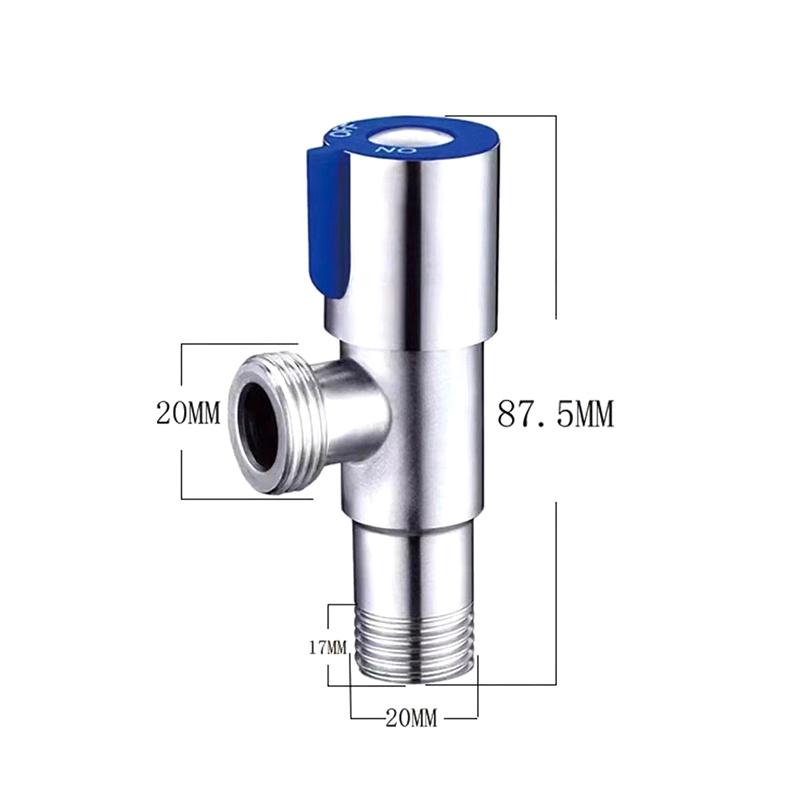 Eckventil Toilettenwasserstoppventil Warmwasserbereiter-Ventil 201 Edelstahl Kaltzulaufventil für Badezimmer Küchen Toilette