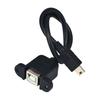 USB Type B USB-B Female with Panel Mount to Mini USB Plug Male Adapter Cable