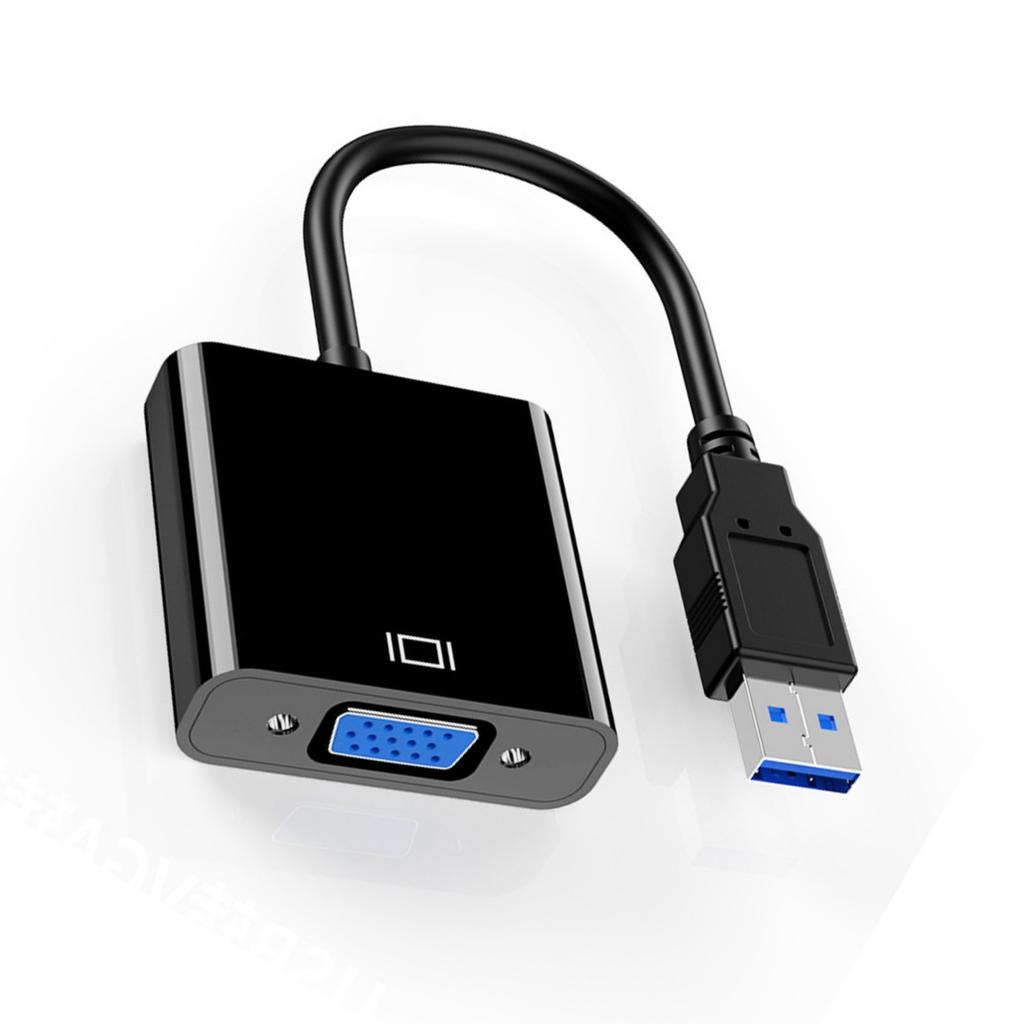 USB To VGA Video Converter USB3.0 To VGA Adapter Cord Wire for Easily Multi Display Setsup and High Resolution Viewing