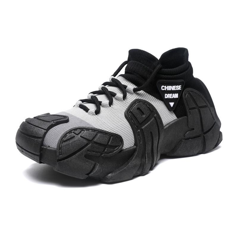 Men's shoes new thick-soled lightweight fly-woven socks casual shoes youth fashion couple sports shoes