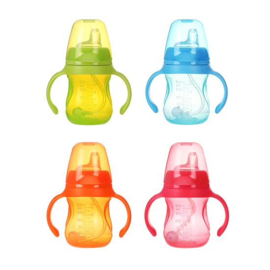 180ML Baby Wasserbecher Anti-Erstickungsgefahr Staubdicht Gute Abdichtung Eingebauter Schwerkraftball mit Griff Wasser trinken Auslaufsicher Abgerundeter Griff Kinder
