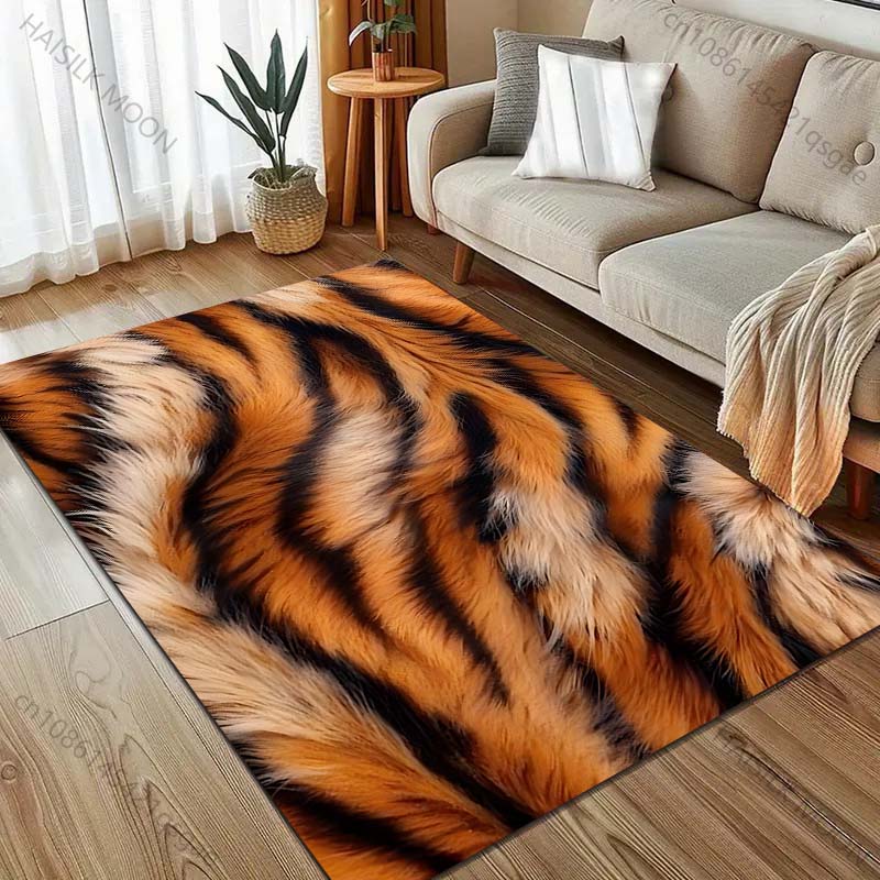 Tiger Skin Texture Printing Carpet for Bedroom Living Room Bedside Sofa Floor Mat Modern Home Decor Area Rug Large Size