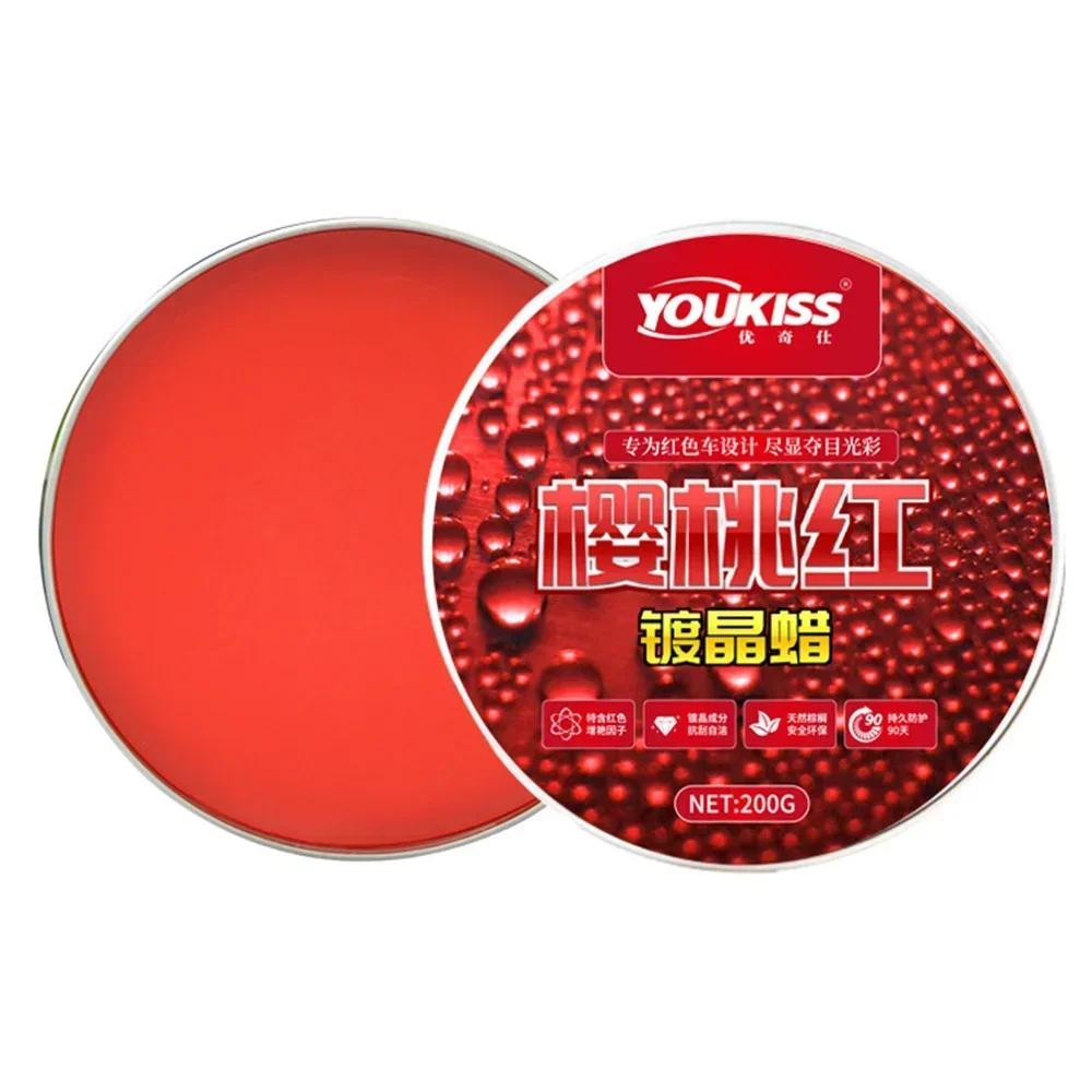 Do czerwonego wosku samochodowego Zestaw do powlekania kryształkami Twardy wosk samochodowy do pielęgnacji lakieru Powłoka do drobnych napraw zarysowań Polerowanie samochodu z gąbką