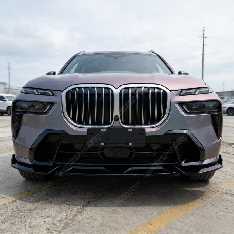 Front Bumper Spoiler Separator Anti-collision Plate Front Shovel For BMW G07 X7 M Sport 2023 2024 2025 Car Body Modification Kit
