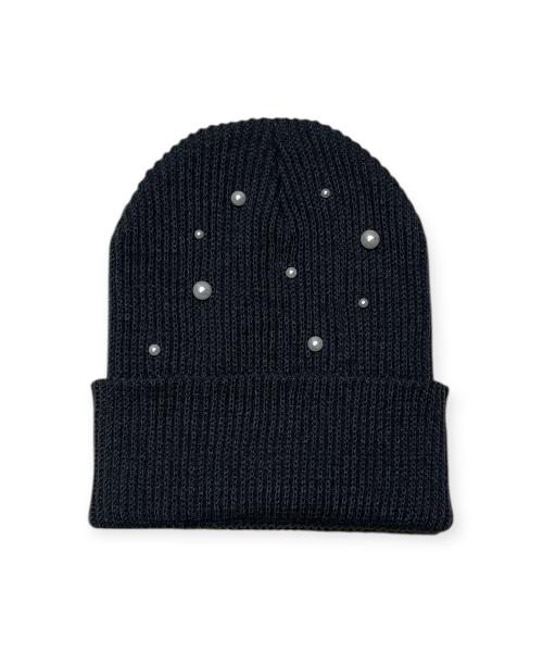 Bonseullipi Stardust Rib Knit Beanie (Charcoal)