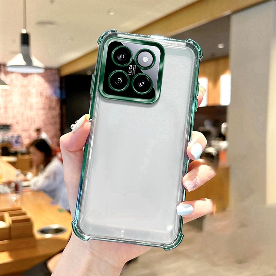 Airbag Shookproof Lens Case For Xiaomi Redmi Note 12 4G 12S 13 Pro 5G 14S 14 Plus A5 15 15C Plating Silicone Back Clear Cover