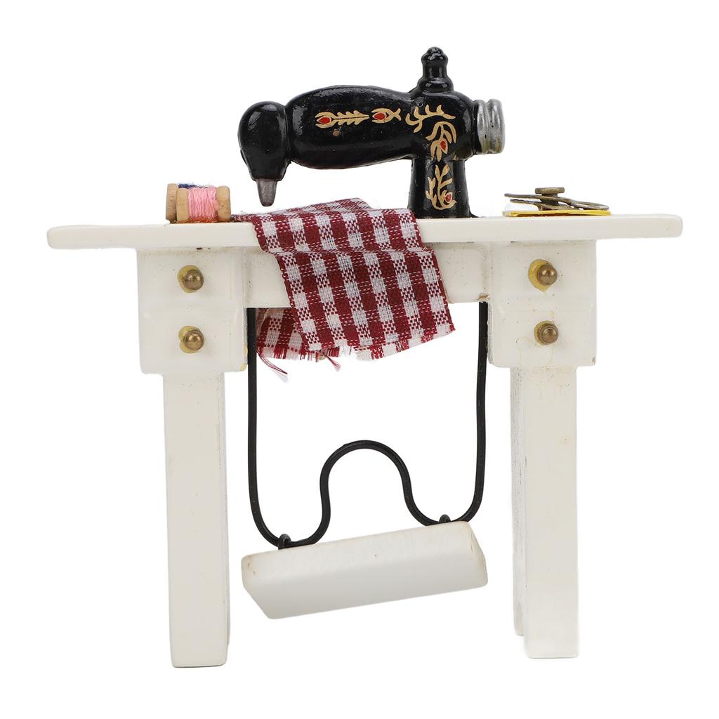 1:12 Dollhouse Miniature Sewing Machine Vintage Dollhouse Furniture Accessory Simulation Sewing Mach