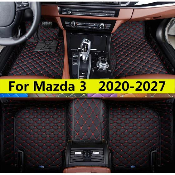 Floor Mats Fit For Mazda 3 Hatchback BP 2027 2026 2025 2024     Car Leather Foot Pads Rugs Auto Full Set Carpet