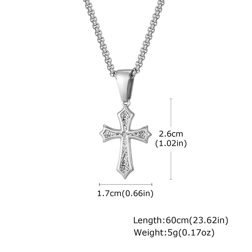 Personalized Men'S Simple Stainless Steel Cross Pendant Steel Necklace, Quanxi Water Pn-2012