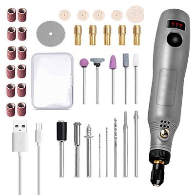 USB Wiederaufladbarer Elektrischer Schleifstift Akku-Rotationswerkzeug Mini Elektrischer Gravierer Ätzmaschinen zum Schnitzen von Holz, Glas, Stein