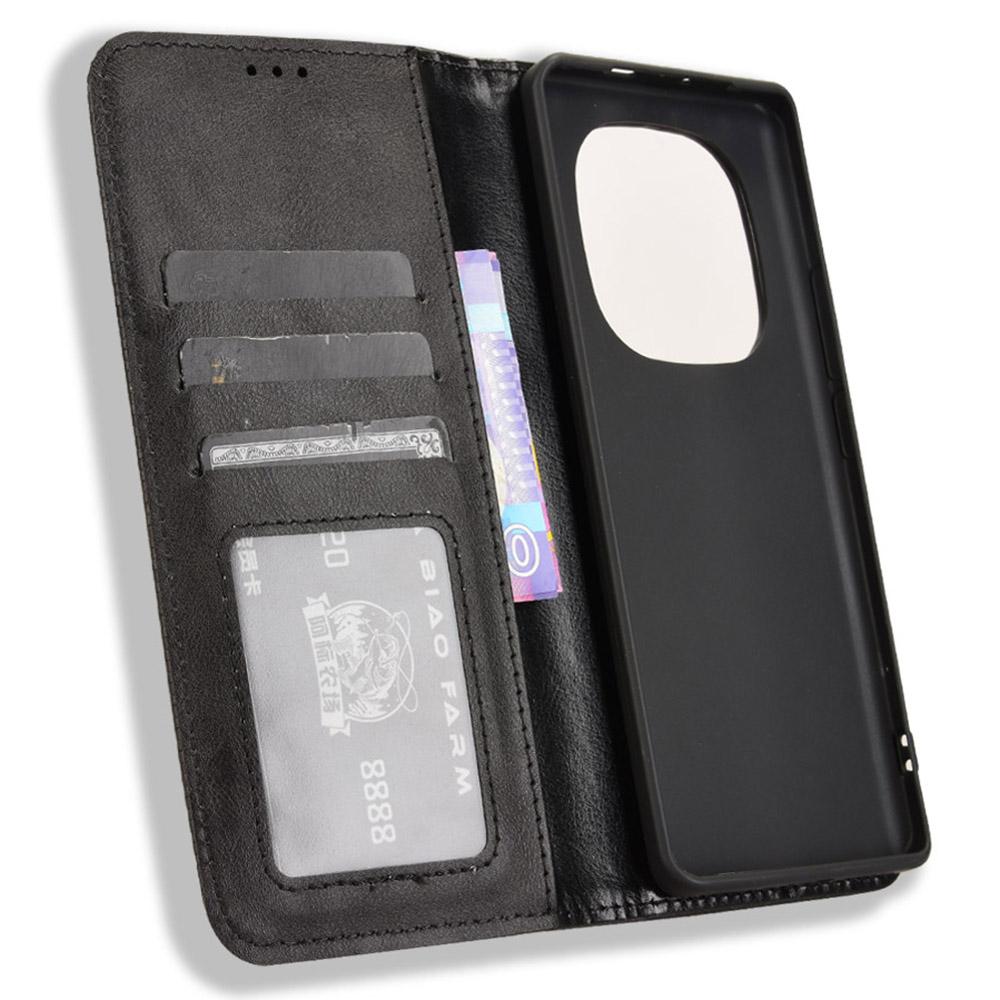 Für Xiaomi Redmi Note 14 Pro+ 5G/Note 14 Pro 5G/Poco X7 5G Lederhülle Brieftasche Ständer Retro Textur Handyhülle