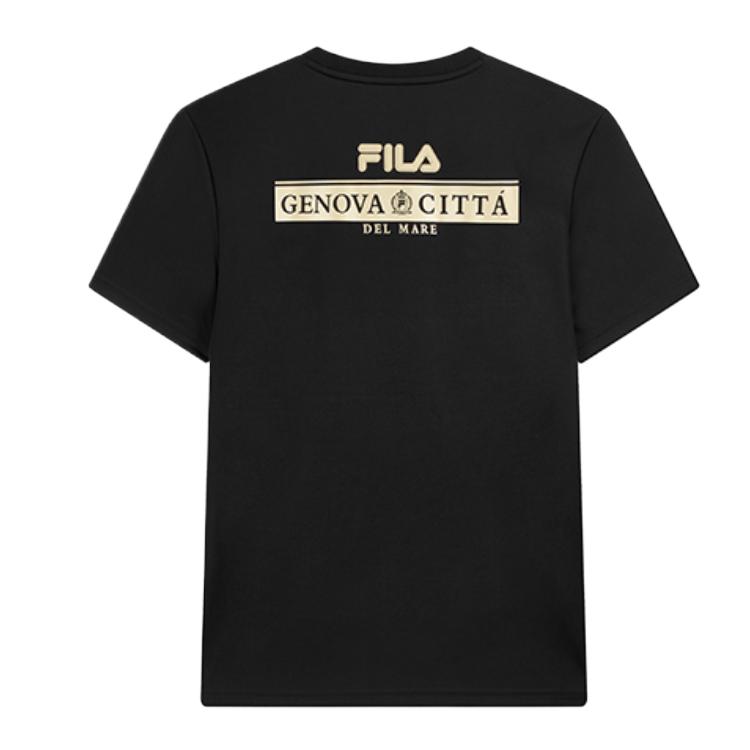 FILA Comfortable Versatile Soft Skin-Friendly Short Sleeve T-Shirt Men Tops Black F11M018108F-BK