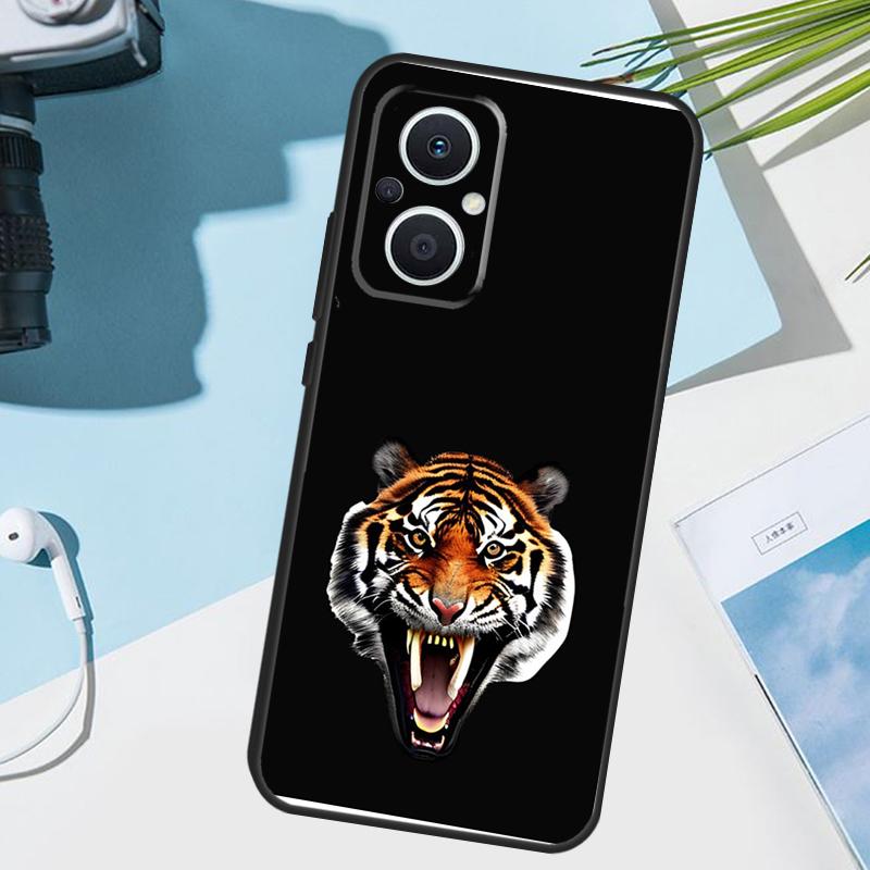 Ferocious Tiger Animal Cover For OPPO Reno 14F 13F 12F 11F 8T 7 8 Lite 10 11 12 13 14 OPPO Find X9 X8 X5 X6 Pro Case