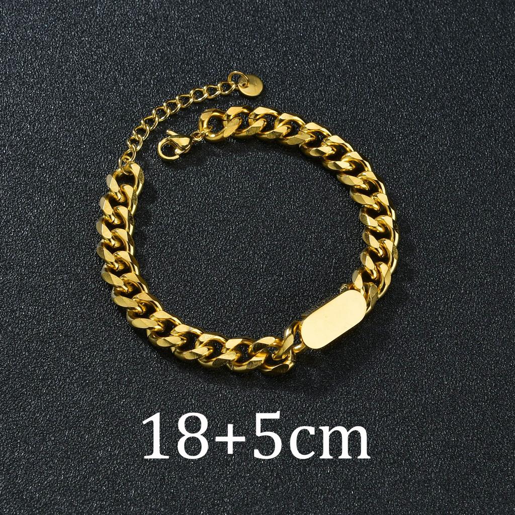 Atoztide Personalized Engrave Name Date Bracelet Set Stainless Steel For \Women Men Adjustable Link Cuban Chain Jewelry Gift