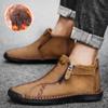 Mens Large Size Handmade Genuine Leather Men Boots Comfortable Ankle Boots for Men Casual Shoes Autumn Winter Men Shoes